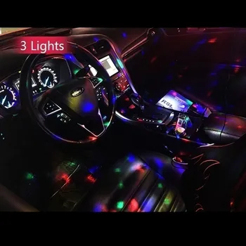 JAUNS Multi Krāsu USB LED Auto salona Apgaismojums Komplekts Atmosfēru Gaisma Neona Krāsains Lampas DJ mājās RGB Mini Krāsains Mūzikas gaismu
