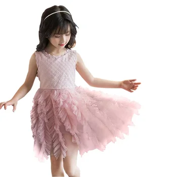 2019 Toddler Meitene Princese Kleita Bez Piedurknēm Mežģīnes Kārtojumu Tutu Kleitu Uz Kāzu Puse Bridesmaids Kleitas, Bērnu Kid Meitene Apģērbs