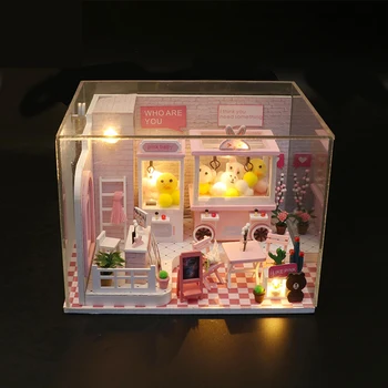 DIY Leļļu Nams Miniatūra leļļu Namiņš Mēbeles Komplekts 3D Koka Māja, Roku darbs Modelis Kolekcija Dzimšanas dienas Dāvanu-Rotaļlietas Bērniem Casa