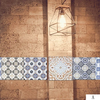 Interjera dekorēšana, sienu uzlīmes Vidusjūras stilu, flīžu uzlīmes, retro radošo sienas uzlīmes