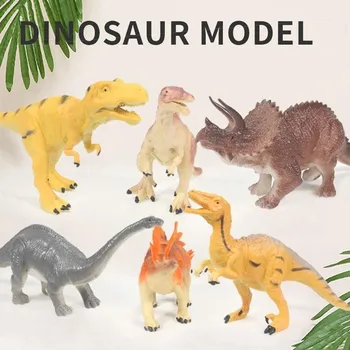 6pcs/komplekts Mini Dinozauru Skaitļi Modeļa Simulācijas Dinozauru Rotaļlietu Kolekcija Modeļa Simulācijas Mājas Cute Dzīvnieku Apdare Rotaļlietas D9X6
