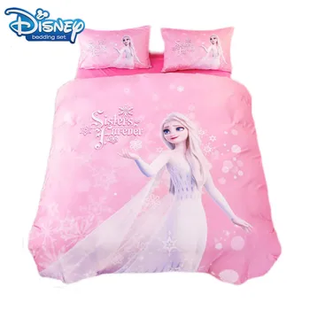 Sabiezinātas flaneļa Rozā saldēti Elsa pilna izmēra mierinātājs gultas komplekts bērnu sega sedz queen 4 gab 3d iespiesti dzimšanas dienas dāvana