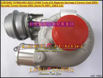 GTB1649V 757886 757886-5007S 28231-27480 Turbo Turbokompresoru Par HYUNDAI Santa Fe 2007-;Par KIA Carens Ceed D4EA D4ED D4EF 2.0 L