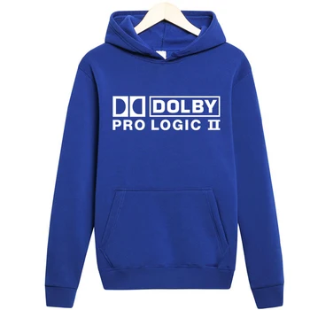 Dolby Pro Logic ⅱ Vēstuli Izdrukāt, Hoodies sporta Krekls Vīriešiem, Sievietēm Gadījuma Harajuku Unisex pelēkā vārna Hip Hop Streetwear Kapuces Džemperis Top