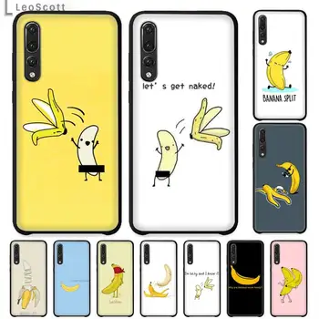 Smieklīgi banānu augļu cute cartoon mākslas Tālruni Gadījumā, Huawei honor Mate P 9 10 20 30 40 Pro 10es 7 8 x Lite nova 5t Vāku Būtiska