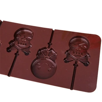 Smaidiņu Pirātu Skull Sērijas Silikona Veidnē Cepšanas Rīku DIY Šokolādes Konfekte Pelējuma Augstas Kvalitātes Brand New Viegli Demoulding