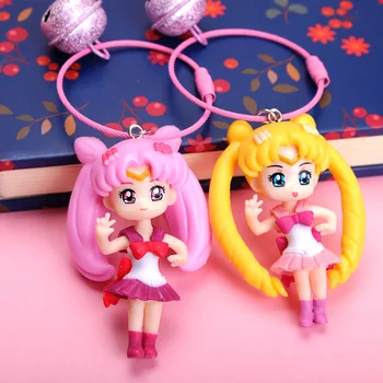 New augstas kvalitātes Multiplikācijas filmu Sailor Moon skaista meitene Keychain Skaitļi Rīcības rotaļlietas cute Lelle Anime Kulons Bērniem, Rotaļlietas, dāvanu 2020