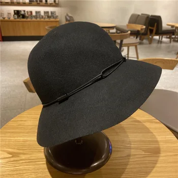 Franču retro Hepburn vilnas bell cepuri sieviešu dome abažūrs cepuri baseina cepuri zvejnieka cepure AW