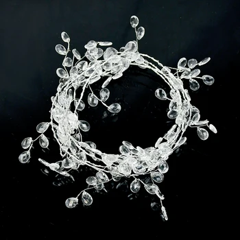 Skaidrs, 3D Akrila Ūdens Piliens Dimanta Forma, Filiāle Stīgu Rhinestone Vainags DIY Līgavas Galvassegu Wediing Partijas Apdare