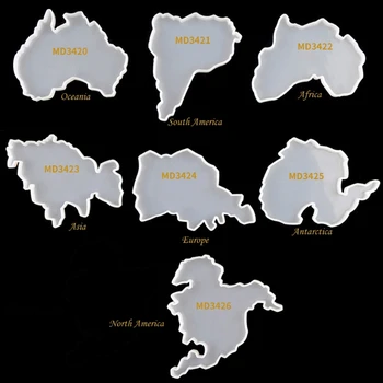 Septiņu Kontinentu Kartes Kalniņi Sveķu Veidnes DIY Silikona Paplātes Augļiem Kausa Geode Agate Plate ar Epoksīdsveķu Veidnes Mākslas Amatniecības