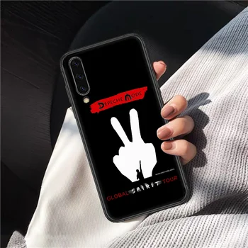 Depeche Joslas Režīma DM Telefonu Gadījumā Samsung Galaxy A10 A20 A30 E A40 A50 A51 A70 A71 A J 5 6 7 8 2017 melnā Vāciņa Tpu