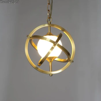 Vintage burvju karājas gaismas vara stilīgs jomā bumbu kulons gaismas BĒNIŅI Misiņa droplight Golded modernu LED stikla kulons lampas