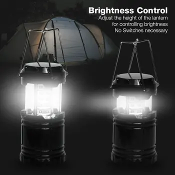 30 LED Kempinga Lampas Portatīvo Ultra Spilgtas Gaismas Saliekams Laternas Ūdensizturīgs Telts Lukturīti, Pārgājieni, Kempings Ārkārtas situācijās