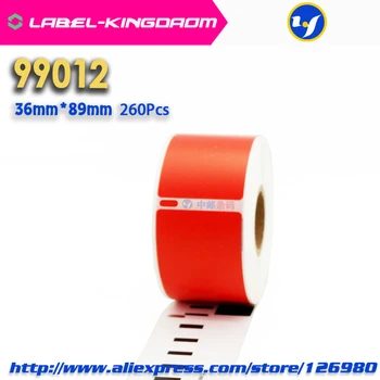 40 Ruļļi Sarkano Krāsu Dymo 99012 Ģenērisko zāļu Etiķetes 36mm*89mm 260Pcs Savietojams Labelwriter 400 450 450Turbo Printeri