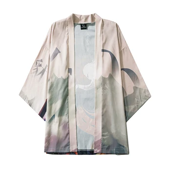 Pavasarī, Vasarā Pāris Iespiesti Kimono Jaka Vīriešiem Japāņu Obi Vīriešu Yukata Haori Samurai Tradicionālo Japānas Apģērbi