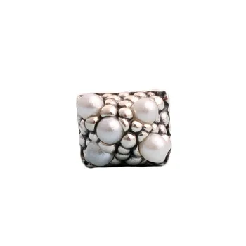 Sākotnējā 925 Sterling Sudraba Pērlītēm Rozā Popkorns Krelles Fit Pandora Sievietes Aproce & Kaklarota Diy Rotaslietas