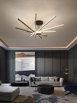 Mūsdienu LED Lustras melns/balts/zelta 90W 110W double-sided rotējošo vienkārša dzīvojamā Istaba guļamistaba dimming apgaismes iekārtas