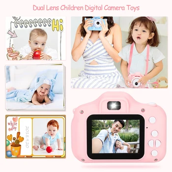 1080P Full HD Cartoon Kids Kameras Mini Digital Outdoor Photography Aksesuārus, Sporta SLR Kamera Video Rotaļlietas ar 2 collu Displeju