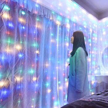 Ziemassvētku Rotājumi Mājas 3m 300 LED Aizkaru Stīgu Gaismas Flash Pasaku Vainags Laimīgu Jauno Gadu Ir 2021. Noel Navidad 