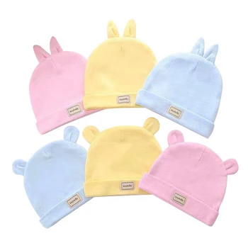 3 krāsas eslatic lakatu dubultā slāņa kokvilnas zīdaiņu cepures&cepures ar bērnu priekšautiņi komplekts rozā, dzeltenā un debesis zilas, lai jaundzimušā bērna