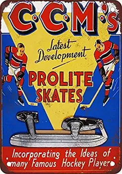 Liels Skārda Zīme, Alumīnija, Metāla, Parakstīt CCM Prolite Hokeja Slidas Vintage Izskatu 8x12 Cm