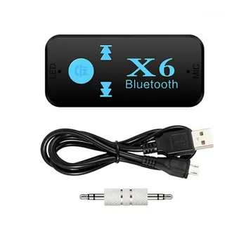 Bezvadu Bluetooth X6 Mini 4.1 Aux Audio Uztvērēju Adapteris 3,5 mm Automašīnas Mp3 Mūzikas Uztvērēju Atbalsts TF Karte, USB Vads Uzlādei 30NT08