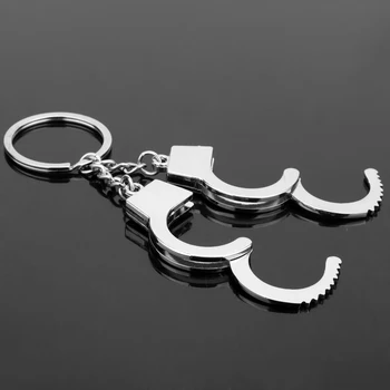 Radošā policijas vīrietis Handcuff Keychain Piekariņi Kulons Auto Atslēgu Keyring Somas Atslēgu piekariņi Chaveiro