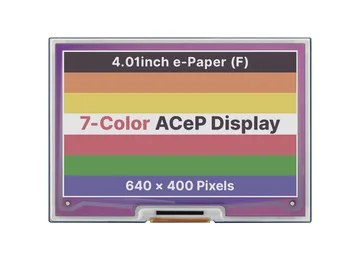 Waveshare 4.01 collu Krāsains E-Grāmatas uz E-Tintes ekrāna CEPURI Aveņu Pi, 640×400 Pikseļi, ACeP 7-Krāsu, SPI Interfeisu