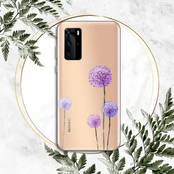 Vienkārši Lavandas Lillā Ziedi Telefonu Gadījumā Pārredzama Huawei P godu 8 10es 20 30 40 smart 2019