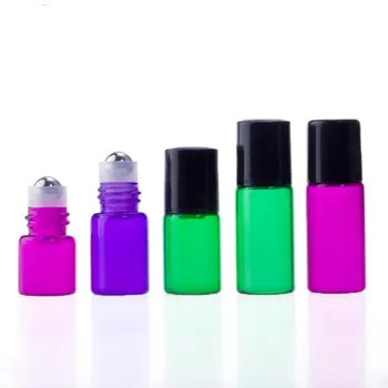 5ml Krāsains Sieviešu Tukšu Stikla Smaržas Ēteriskās Eļļas Pudeli Roll Rullīšu Mini bumbu Portatīvo Uzpildāmas Smaržu Pudeles Cosmeti