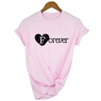 Sieviešu Grafiskais T Krekli ar Īsām Piedurknēm Vasaras T-krekls Draugiem Māsa Piedāvātos t-veida Topi, 1 Gab Labāko Draugu Mūžīgi BFF Vēstuli Drukāt