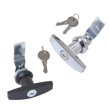2gab T Rokturi Durvju aizkritņa slēdzeni, kura slēdzenes un Atslēgas Komplekts Grunts & Sāniem veramām Durvīm. Saderīgs Rīkoties Aparatūras Daļas - Hroms+Melns