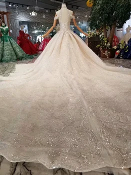 LS11283 roku darba luksusa kāzu kleitas pavada kakla kristāla pie pleca bumbu kleita, kāzu kleita augstas kvalitātes мантия