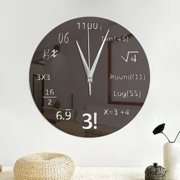 Matemātikas vienādojumu, Akrila sienas pulksteni, Spoguli zelta skaida sienas uzlīmes, Dzīvojamās istabas kārta sienu apdare sienas pulkstenis
