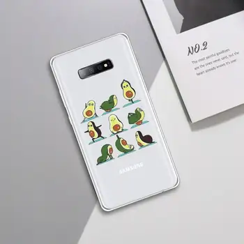 Avokado cute karikatūra augļu pārtikas Telefonu Gadījumā Pārredzamu Samsung Galaxy S 5 7 8 9. gadam 20 malas plus 10 e-lite 2019