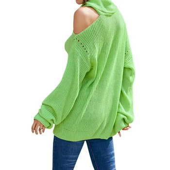 Augstu uzrullētu apkakli Džemperis Sieviešu Trikotāžas Džemperi Dobi No Ripped Džemperis Ziemas Drēbes Sieviešu Džemperis Modes Tērpiem 2020