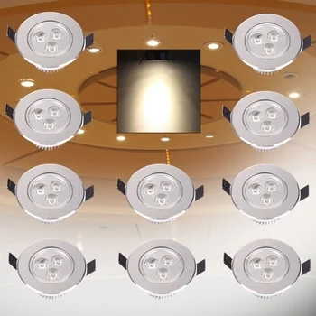 Superior Griestu Lampas 3W LED 3x1w Padziļinājumā Downlight Jumta uz Leju, Spuldzes Spot Light 90-265V