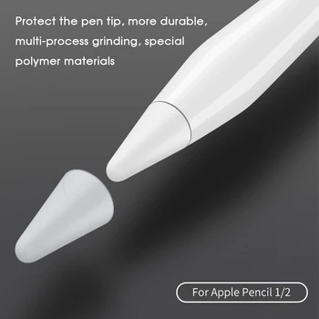 8Pack Silikona Nomaiņa Padoms Gadījumā Zīmuli Nib Mīkstā seguma Apple Zīmuli 2 1 Stylus Skārienekrānu, Pildspalvu Aizsargs Lietā