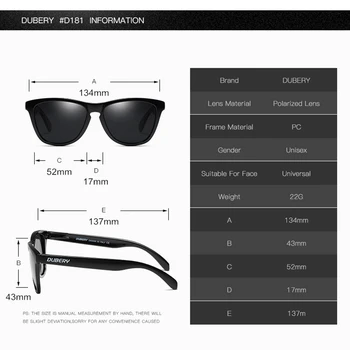 DUBERY Polarizētās Saulesbrilles Vīriešiem, Sievietēm Jaunā Modes Laukumā Braukšanas Vintage Saules Brilles Sporta Retro Spoguli Luksusa Zīmolu UV400