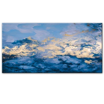 Safīra Zila Abstraktā Audekls Mākslas Izdrukas Mūsdienu Sienas Grafiti Audekla Gleznas Pie Sienas Plakāti Un Izdrukas Par Gultu Istabas Dekori