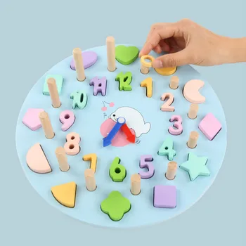 Jaunās Montessori bērnu izglītības izglītības formas, ciparu sakritības koka rotaļlietas