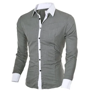 Vīriešu Krekli Modes Personības Mens Casual Slim garām piedurknēm Krekls Top Blūze Melnā Balts Vīriešu Krekls stils
