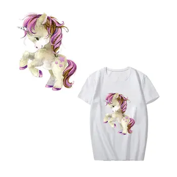 ZOTOONE cute Karikatūra Unicorn apģērba plāksteris DIY vasaras T-krekls siltuma pārneses vinila siltuma štancēšanas dekoratīvās uzlīmes D