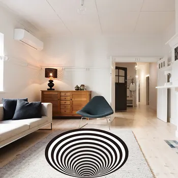 Stereo Kārta Carpet3d Drukāt CarpetOptical Ilūziju Jomās, Paklāju Paklāju Grīdas Pamatni, neslīdoša Doormat Paklāji officeDecore Dropship