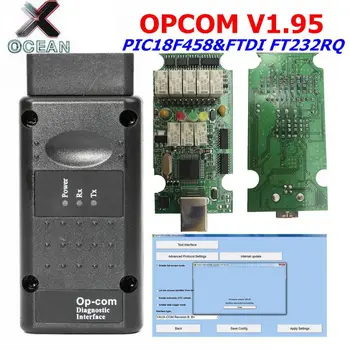 OPCOM V1.95 Profesionālo Diagnostikas Instruments, Lai Opel OP COM OP-COM Ar PIC18F458 FT232RQ Čipu Firmware V1.95 Auto Skeneris
