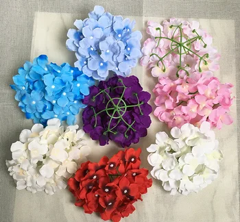 10pcs Zīda ziedu Kāzu Dekorēšana Mākslīgie ziedi Pavasarī spilgts Liels Hydrangea kāzu ziediem apdares 8 krāsas