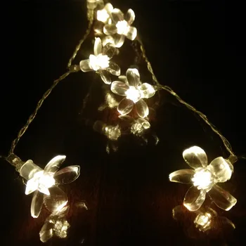 YIYANG 1.5-10M Ķiršu Ziedu Ziedu Vainags Akumulatora LED String Pasaku Gaismas Kristāla Vainags Āra Ziemassvētku Dekori Multi-krāsu