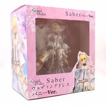 23 CM Anime Likteni Grand Lai SABER Kāzu Kleitu Ver. Rīcības Attēls Kolekcionējamus SABER PVC Modelis Rotaļlietas Lelle Dāvanu