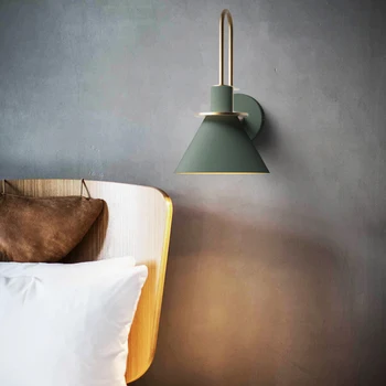 Mūsdienu vintage clarion sienas lampa, vienkārša Eiropā sienas apgaismojuma LED E27, ar 3 krāsas guļamistaba, dzīvojamā istaba, restorāns, virtuve eju