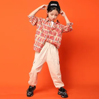 Bērniem Balles Dejas Apģērbi Meitenēm Zēniem Jazz Hip Hop Deju Tērpi Burtu T Krekls Topi Jogger Šorti Bikses Rādīt Dancewear